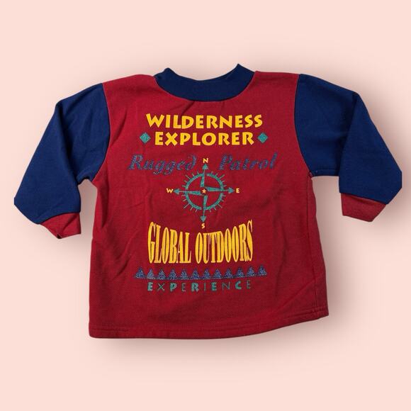 Vtg Healthtex Toddler Boys Long Sleeve Shirt Colorblock 90s Wilderness 3T Kids - Picture 1 of 5